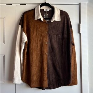 Brown‎ Colorblock Shirt